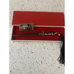 vintage cloisonné Letter Opener & Money Clip Butterfly